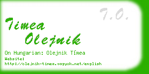 timea olejnik business card